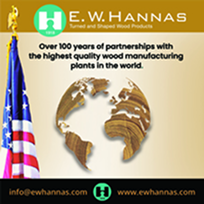 E.W. Hannas ad with wooden global map